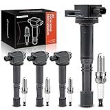 A Premium Conjunto De 4 Bobinas De Ignição E Velas De Ignição De Irídio Compatíveis Com Honda CR V 2010 2014 Civic 2012 2015 Accord 2008 2012 Crosstour 2008 2012 E Acura ILX 2013 2015 2 4L