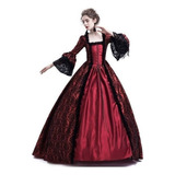 A Vestido Medieval De Renda Vintage Com Manga Flare