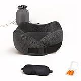 A Wonderful Time Almofada De Viagem Em Forma De Q 100 Pura Espuma De Memória Capa Confortável E Respirável Lavável Na Máquina Kit De Viagem De Avião Com Máscaras De Contorno 3D Tampões De Ouvido
