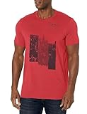 A X ARMANI EXCHANGE Camiseta Masculina Slim Fit Gola Redonda De Algodão Jersey City Graphic Tee Batom Vermelho XXG
