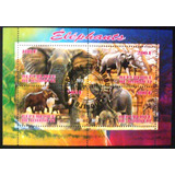 A664 Djuboit Fauna Elefante Bloco De 2013 Com Carimbo De Fav