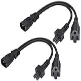 AAOTOKK Pacote Com 2 C14 Para C5 NEMA 5 15R Y Splitter Cabo Adaptador De Alimentação CA 10A 125V IEC 3 Polos Macho Para Mickey Mouse 3 Polos Fêmea NEMA 5 15R Conversor De Energia Fêmea Para
