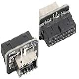 AAOTOKK Pacote Com 2 Conectores USB 3 0 De 19 Pinos Para USB 3 1 Tipo E 20 Pinos Adaptador De Painel Frontal USB 3 0 19 Pinos Fêmea Para Conector De Painel Frontal Fêmea De 20 Pinos Tipo E 3 1 Para
