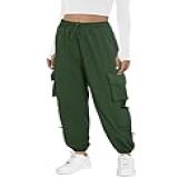 AB Eleven Calça Cargo Feminina Leve De Secagem Rápida Com 6 Bolsos Cintura Elástica E Calça De Caminhada Resistente à água Verde Militar P