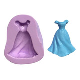 Ab761 Molde De Silicone Vestido Cinderela Para Confeitar