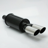 Abafador Esportivo Turbo Com Ponteira Dupla Inox 2 5 Poleg 