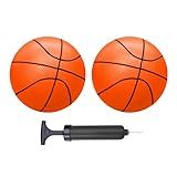 ABAJI Conjunto De 2 Mini Bolas De Basquete Laranja 12 7 Cm Com Agulha De Bomba Material Durável Para Mini Argola A Partir De 3 Anos Crianças E Adolescentes Para Piscina Ambientes Internos E