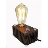 Abajur Box Vintage Retrô Madeira Decoração Industrial Antigo