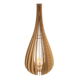 Abajur Chão Decorativo Tipo Gota Moderno Madeira Retro Luxo