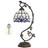Abajur De Cabeceira Estilo Tiffany Abajur De Mesa Em Vitrais Luz De Mesa De Banqueiro Base Fina De Folha De Metal 53 Cm De Altura Sala De Estar Quarto Campo Fazenda Industrial Rústica Lâmpada De LED WERFACTORY Incluída