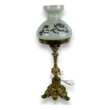 Abajur De Mesa Em Bronze Antigo