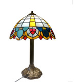 Abajur De Mesa Modelo Tiffany Com Vidro Colorido