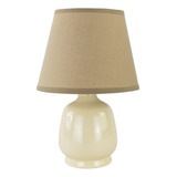 Abajur De Quarto Bege Com Cúpula Luminária De Mesa