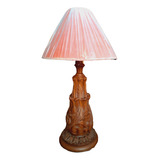 Abajur Em Madeira Talhada 82 Cm Altura 28cm A Base Cd 120