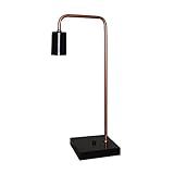 Abajur Luminaria De Mesa Estilo Retrô Ideal Para Escritório Home Office Sala Quarto Preto Com Cobre 