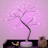 Abajur Quarto Luminária Led Arvore Arvore Veneza 108leds Cor Da Cúpula Rosa Cor Da Estrutura Branco