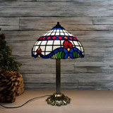 Abajur Tiffany Exclusivo Design Clássico Em Vidro Colorido
