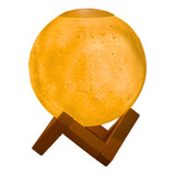 Abajur Umidificador Difusor Ar Lua Cheia 3d Luminária Cor Br