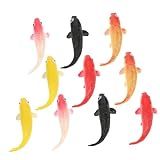 Abaodam 10 Pcs Modelo De Simulação De Peixe Dourado Mini Peixe De Plástico Enfeite De Peixe Realista Peixe Falso Simulado Peixes Móveis Artificiais Pvc Carpa Koi Peixes Ornamentais