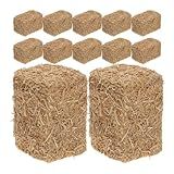 Abaodam 12Pçs Decorações De Mini Palheiro Pequenos Fardos De Feno Decorativos Pequenos Fardos De Feno Para Artesanato Diy Casa De Bonecas Fazenda Micro Paisagem Decoração De Colheita