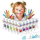 ABEIER Tinta De Dedo Lavável Para Crianças Segura E Não Tóxica 12 X 56 7 G Cores Vibrantes Tinta Segura Para Bebês Para Mãos E Pés Suprimentos De Arte Sem Bagunça Para Crianças Presentes De