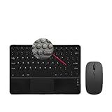 ABNT2 Teclado Bluetooth Ultrafino Teclado Sem Fio Para Android Windows Galaxy Tab Tablet Smartphone Celular IOS IPhone IPad IPad Pro IPad Air IPad Mini Versão Do Touchpad Preto Sem Rato 