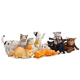 ABOOFAN 1 Conjunto 10 Unidades Animais Mini Personagens Brinquedos Decoração Em Miniatura Modelo De Gato Animal Enfeite De Gato Enfeite De Gatinho Versão Coreana Figura Boneca