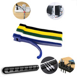 Abraçadeira Organizador Cabos Fios Silicone Adesivo Mesa
