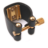 Abraçadeira Sax Tenor Couro Com Ressonador De Metal