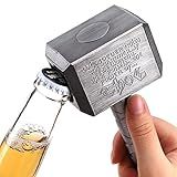 Abridor Automático De Garrafas De Cerveja Com Tampa Magnética Abridor De Garrafas De Cerveja Em Aço Inoxidável Thorr Hammer Ideal Para Casa Bar E Cozinha Presente Para Amantes De Cerveja Prata