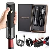 Abridor De Vinho Elétrico Rocyis Abridor De Vinho Automático Sem Fio Abridor De Vinho Elétrico Sem Fio Kit Abridor De Garrafas De Vinho Com Cortador De Lacre Dosador De Aerador 2 Em 1 Rolha A Vácuo Carregamento USB