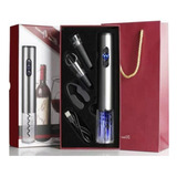 Abridor De Vinho Garrafa Elétrico Kit 4 Peças Cor Usb prata