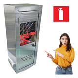 Abrigo Para Extintor Em Aço Inox 75x30x25cm Padrão