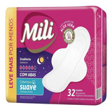 Absorvente Com Abas Suave Mili Dia Noite Pacote 32 Unidades Leve Mais Pague Menos