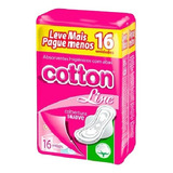 Absorvente Cotton Cobertura Suave Com Aba Kit 12 16 Un