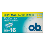 Absorvente Interno O b Procomfort Médio Caixa 16 Unidades
