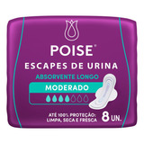 Absorvente Longo Para Escapes De Urina Moderado Com 8 Unidades Poise Poise Escapes De Urina Longo Con Alas 8 Unidade 1