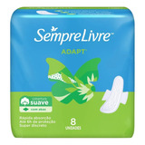 Absorvente Sempre Livre Adapt Com Abas C 8 Unidades Kit C 36