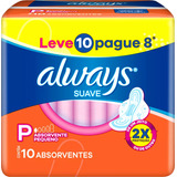 Absorventes Femininos Always Suave 10un