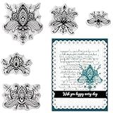 ABTOLS Carimbos De Flores Vintage Transparentes Para Confecção De Cartões Carimbos De Borracha Transparente De Silicone Para Plantas Para Decoração De álbuns De Scrapbook Faça Você Mesmo