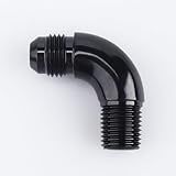 AC PERFORMANCE 90 Graus Uma Peça Fluxo Total 8 AN Macho Para Conector Adaptador NPT Macho De 3 20 3 Cm Alumínio Preto