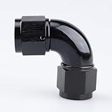 AC PERFORMANCE Alumínio 90 Graus -10 Uma Fêmea Para 10AN Fêmea Uma Peça Acoplador De Mangueira De Fluxo Total Encaixe 7-8-14 JIC 10 Conector Giratório Duplo- Preto