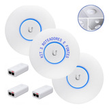 Access Point Ubiquiti Unifi U6 Plus Fonte Poe Kit C 3uni