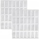 Accfore Pacote Com 2 Moldes De Silicone Dominó Para Resina Epóxi 28 Cavidades Moldes De Resina Dominó De Silicone Faça Você Mesmo Molde De Resina Dominó Kit De Resina De Dominó Moldes De Silicone