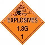 Accuform Placas MPL122VP1 Placa De Plástico Perigo Classe 1 Divisão 3G DOT Legend EXPLOSIVES 1 3G 1 Com Gráfico 26 5 Cm De Largura X 26 5 Cm De Comprimento Preto Sobre Laranja