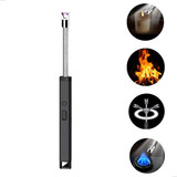 Acendedor De Fogão Plasma Domeasy Eletrônico Recarregável Isqueiro Luxo Quadrado Preto Com Função Ao Toque E À Prova De Vento Para Fogão Cigarro Vela 