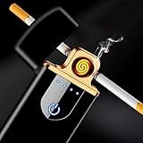 Acendedor Eletrônico USB Recarregável- Touch Screen- Design Slim- Preto E Dourado