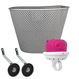 Acessorios Bicicleta Buzina Rodinha Cestinha Aro 20 Branca Rosa