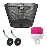 Acessorios Bicicleta Buzina Rodinha Cestinha Aro 20 Preta Rosa 