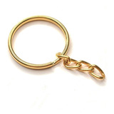 Acessórios De Joias Binbin 100 Pçs Argolas Para Chaveiro C Corrente 25mm Dourado